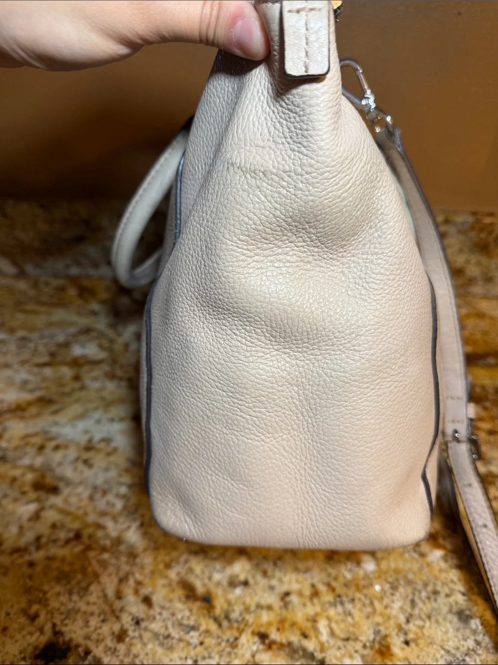 Michael Kors Blush Pink Leather Satchel with Detachable Strap